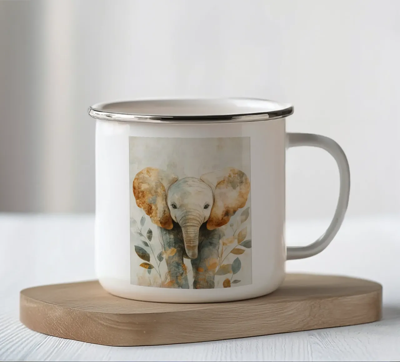 Vivaio di elefanti tazza in smalto da Imagine