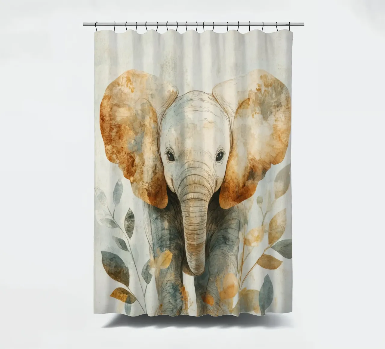 Elephant nursery shower curtain by Imagine