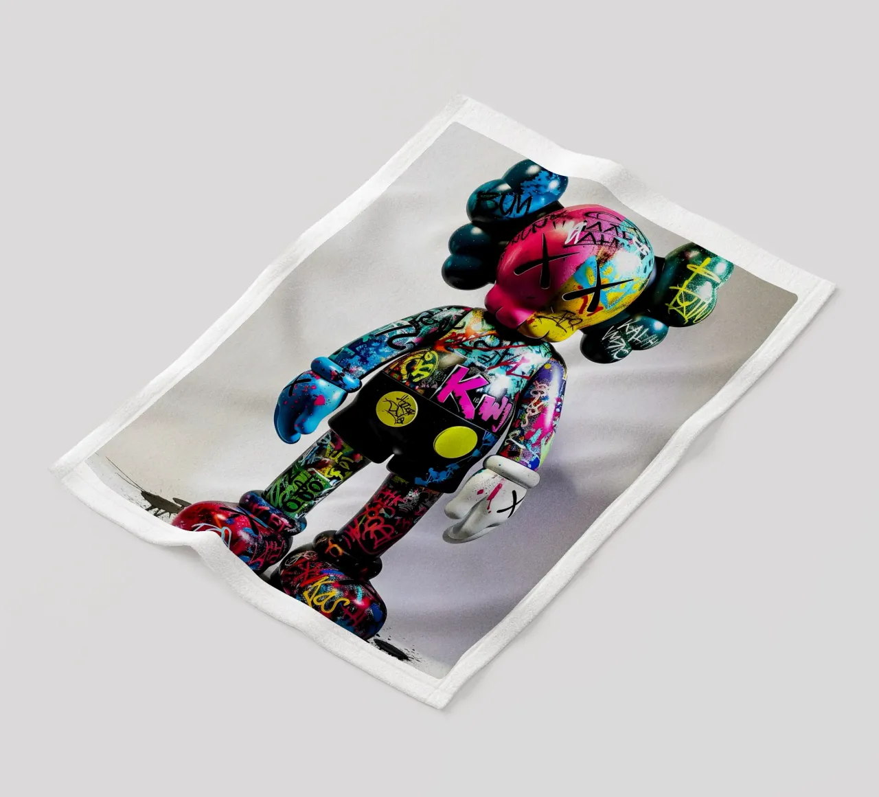 Pop art KAWS Graffiti coperta in pile da FreeArtStudio