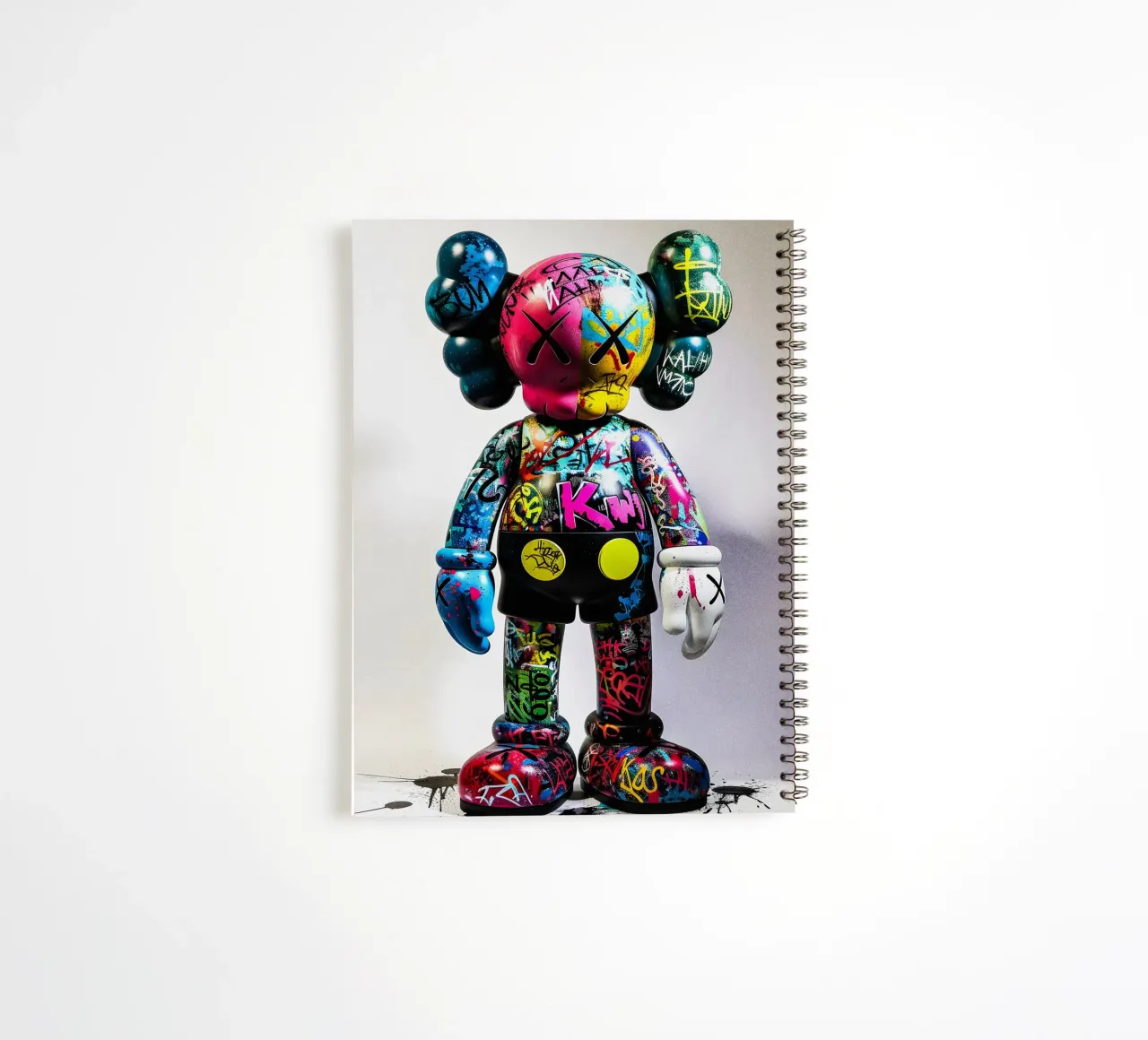 Pop art KAWS Graffiti spiral notebook by FreeArtStudio