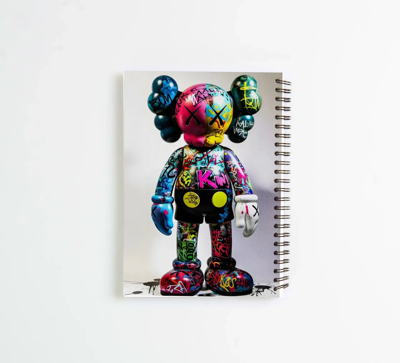 Pop art KAWS Graffiti spiral notebook by FreeArtStudio