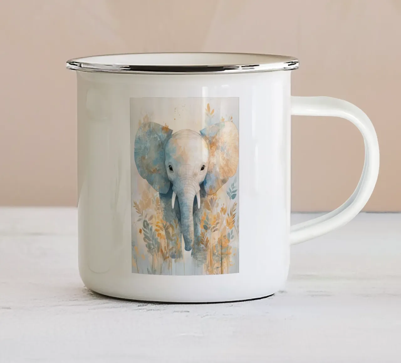Vivaio di elefanti tazza in smalto da Imagine