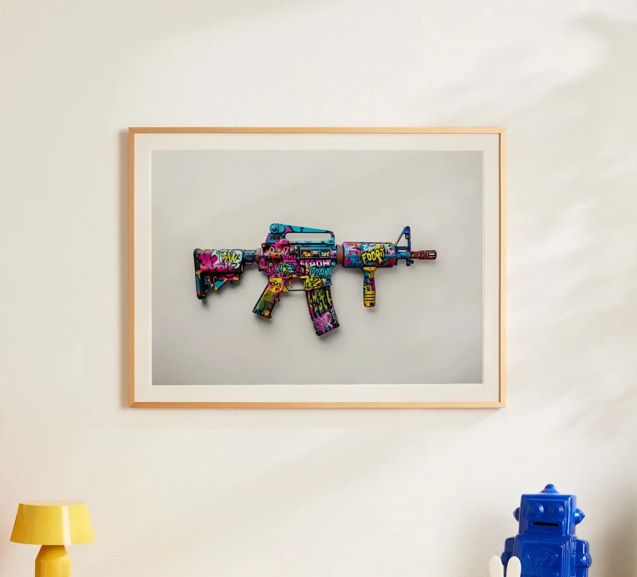 Pop art PUBG M416 Graffiti carta hahnemühle da FreeArtStudio