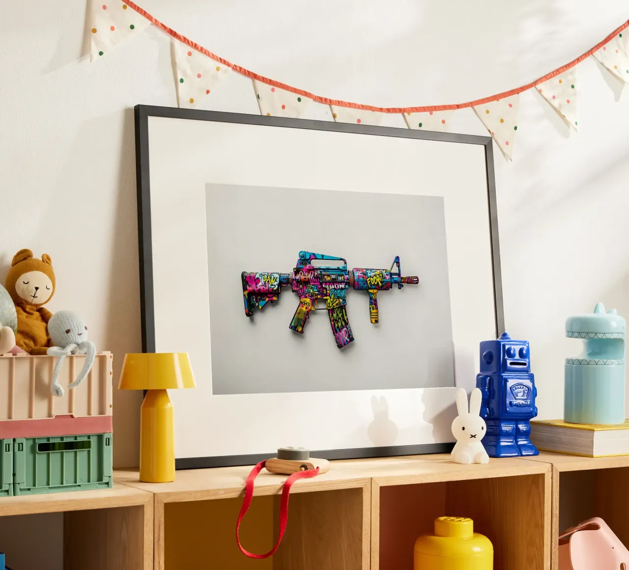Pop art PUBG M416 Graffiti carta hahnemühle da FreeArtStudio