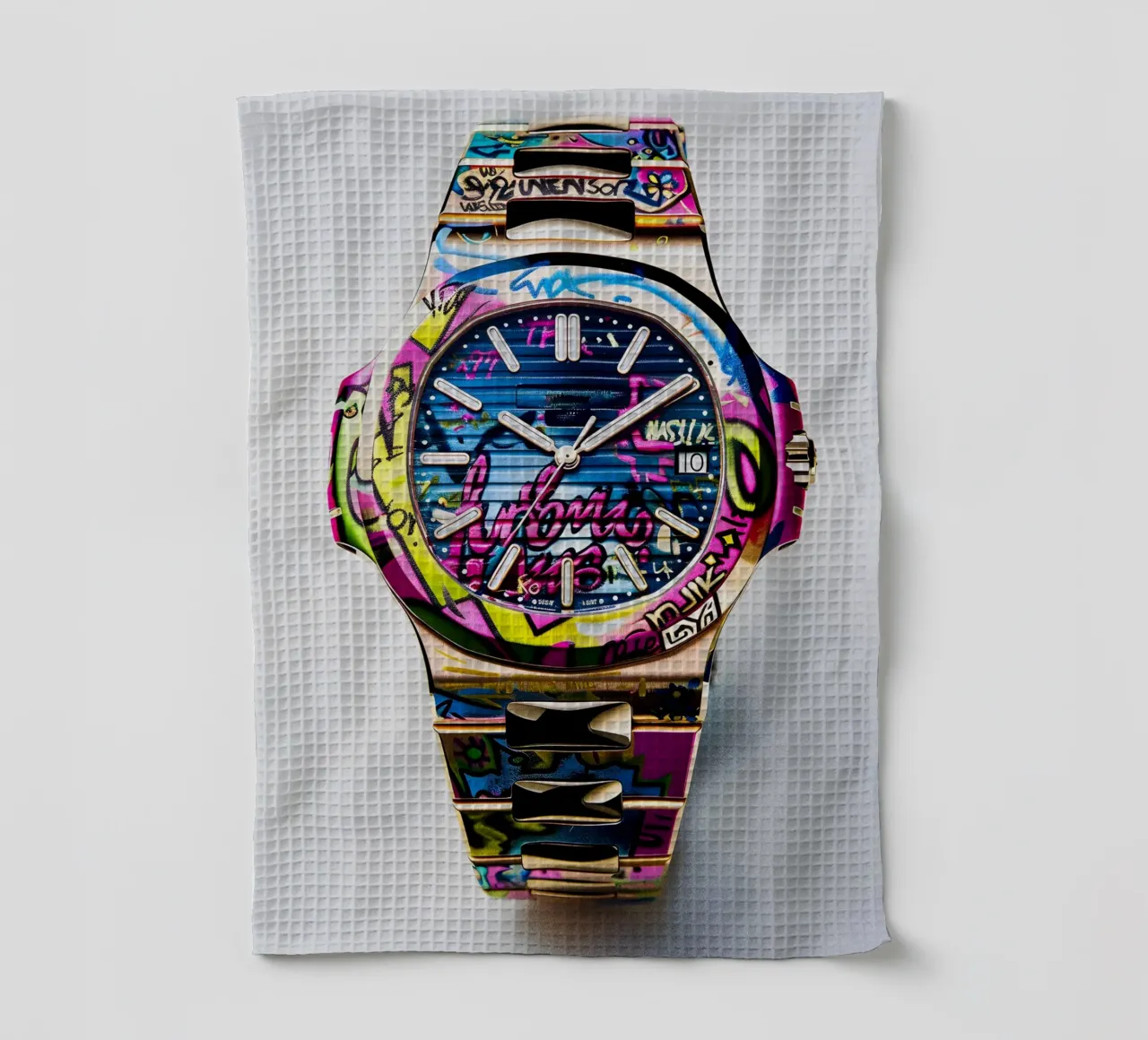 Pop art Patek Philippe Graffiti torchon de FreeArtStudio