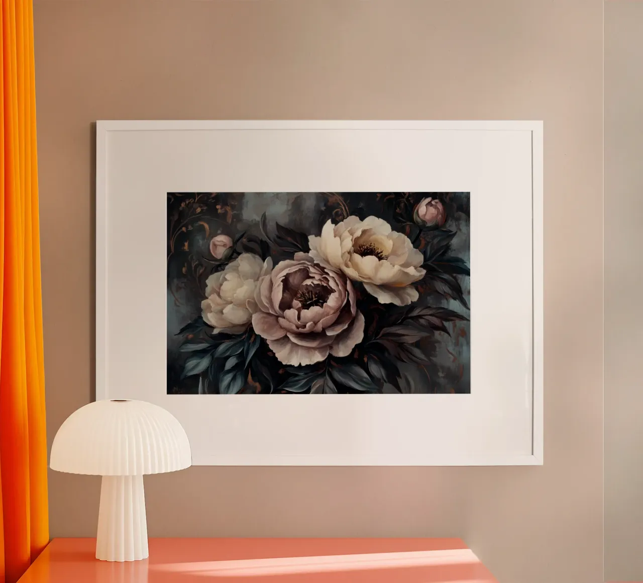 Sinfonia floreale barocca poster con telaio in legno da Flower Garden - Uta Naumann