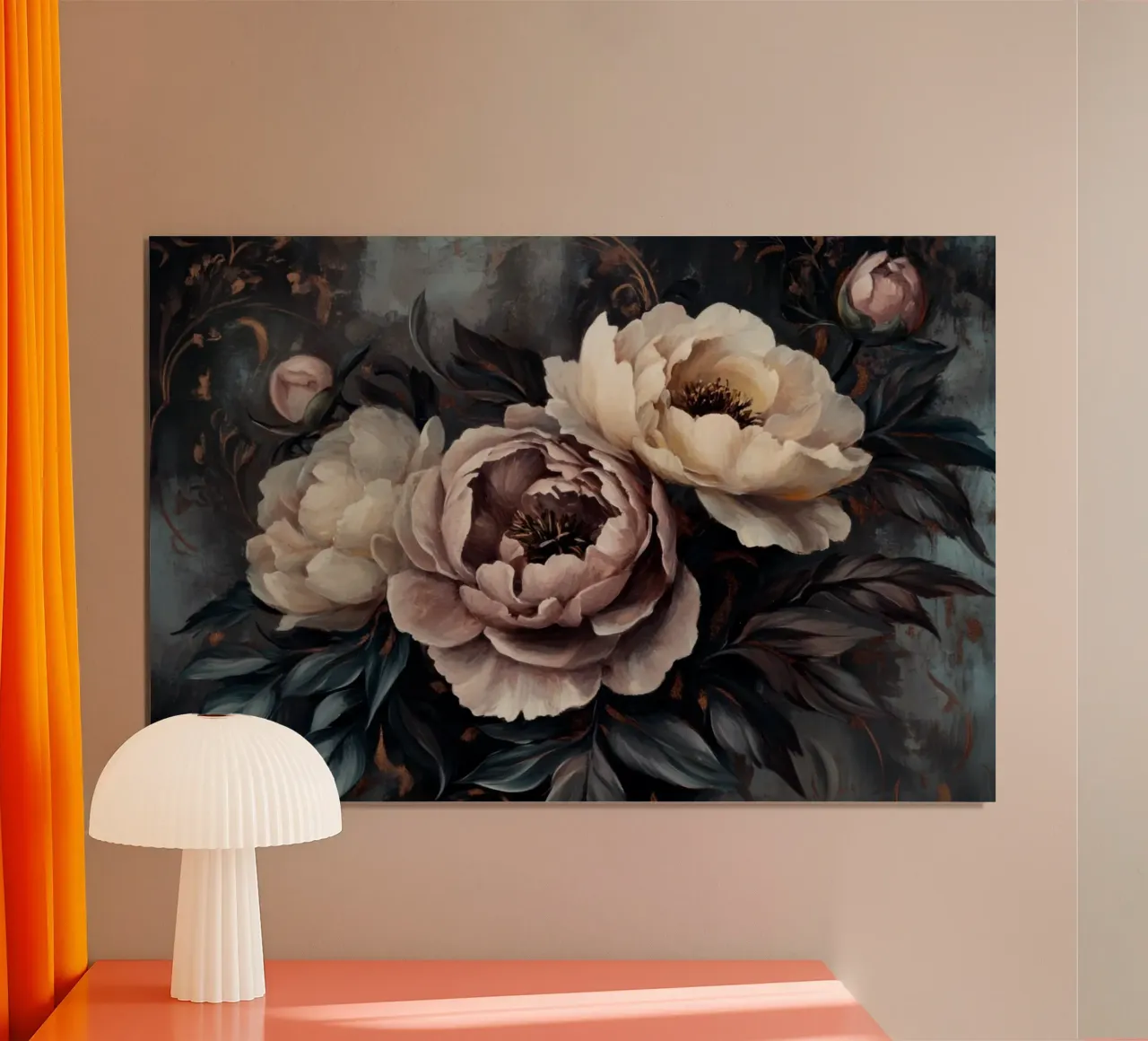 Sinfonia floreale barocca poster con telaio in legno da Flower Garden - Uta Naumann