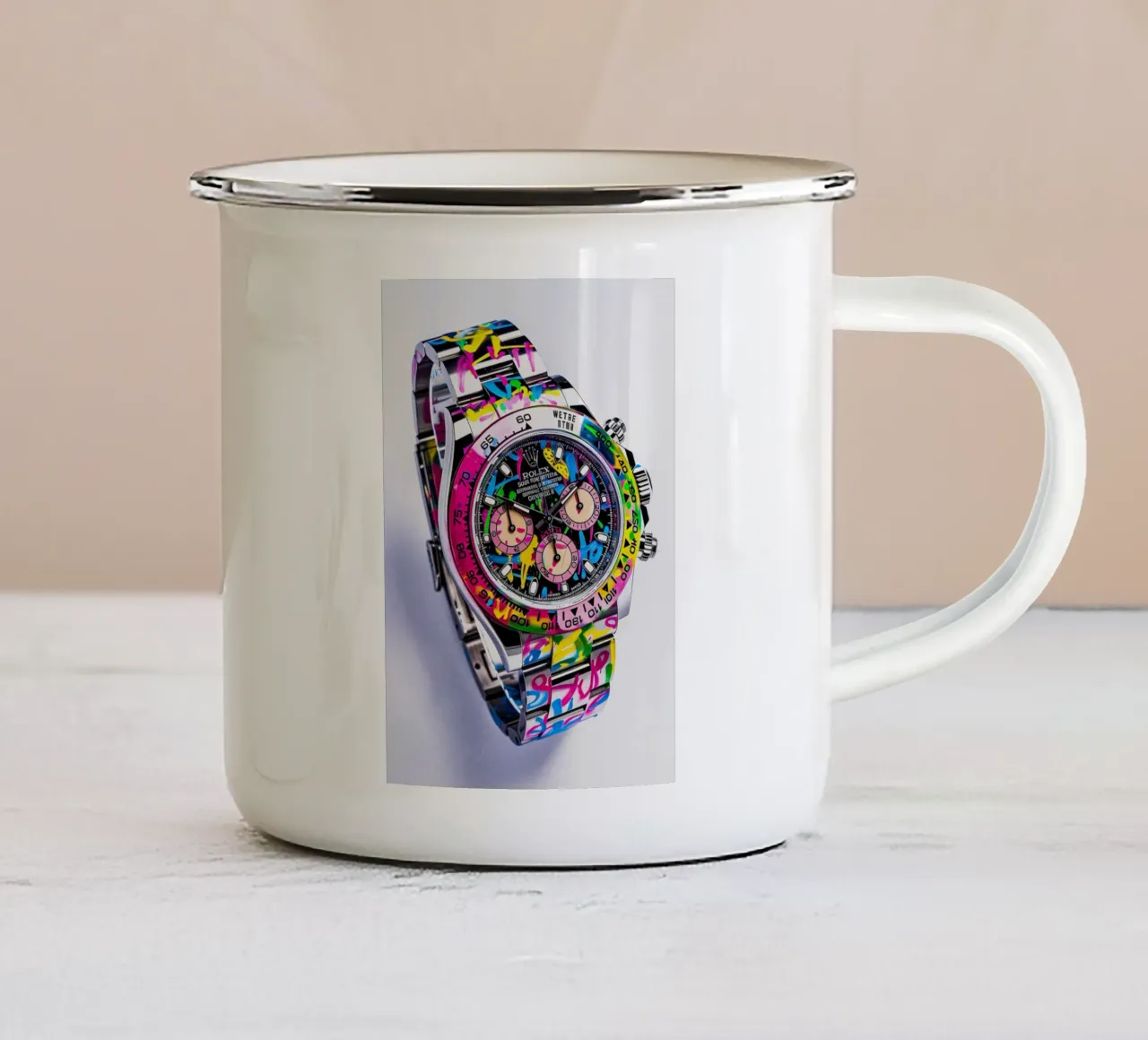 Pop art Rolex tazza in smalto da FreeArtStudio