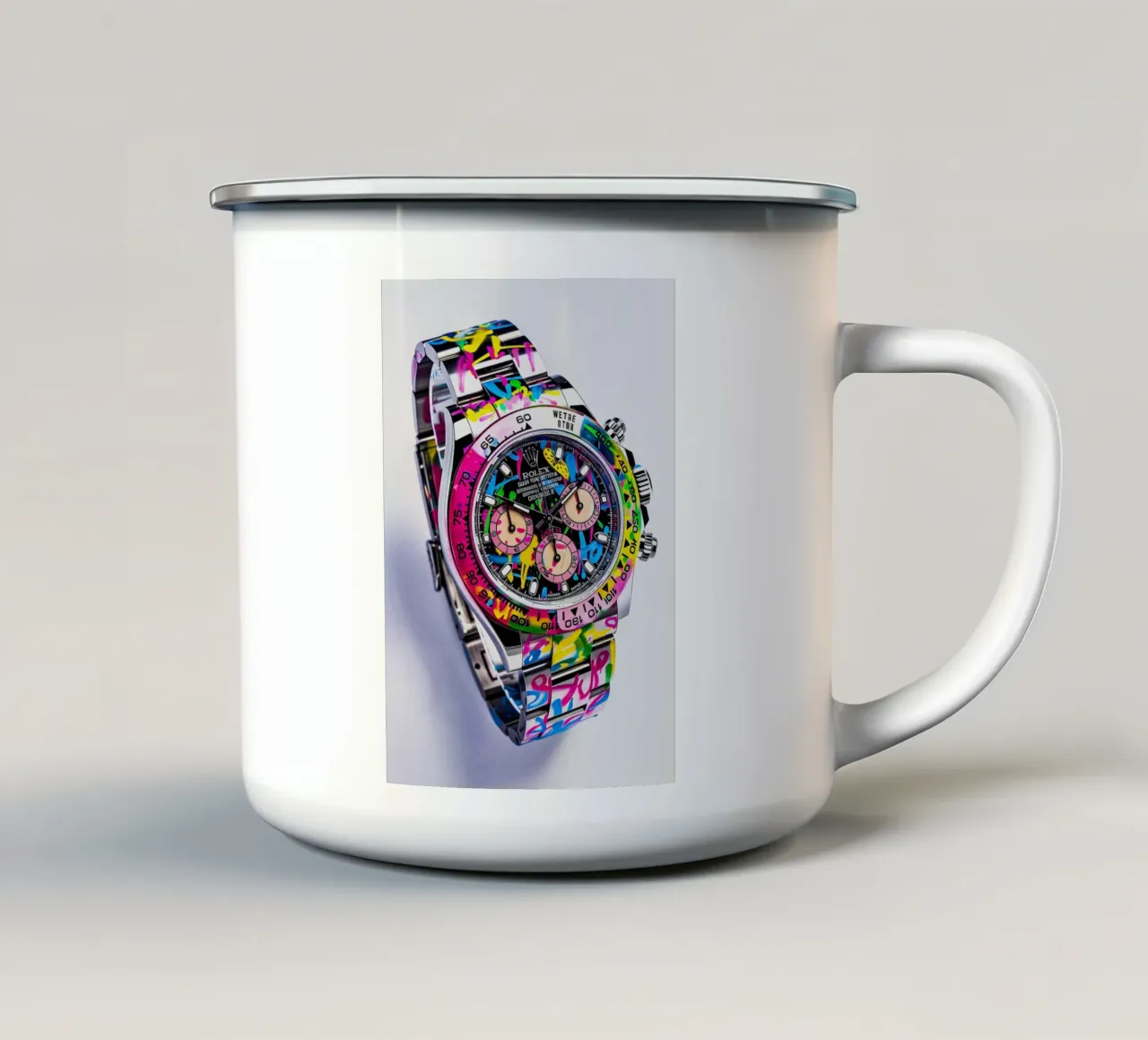 Pop art Rolex tazza in smalto da FreeArtStudio