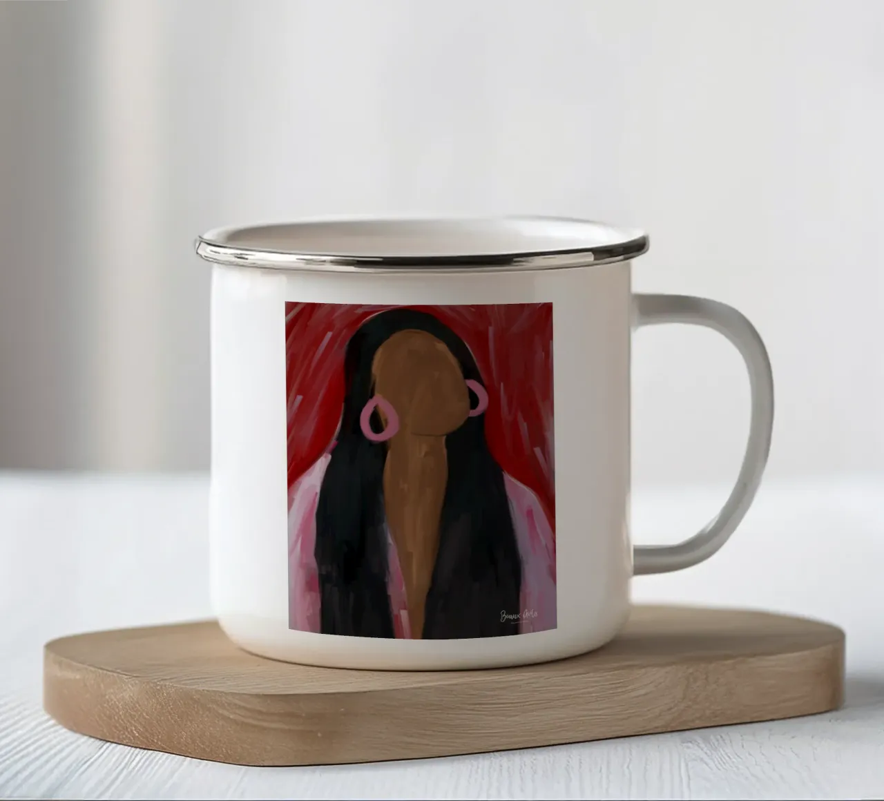 Afro Tales tazza in smalto da Mathudace Créas
