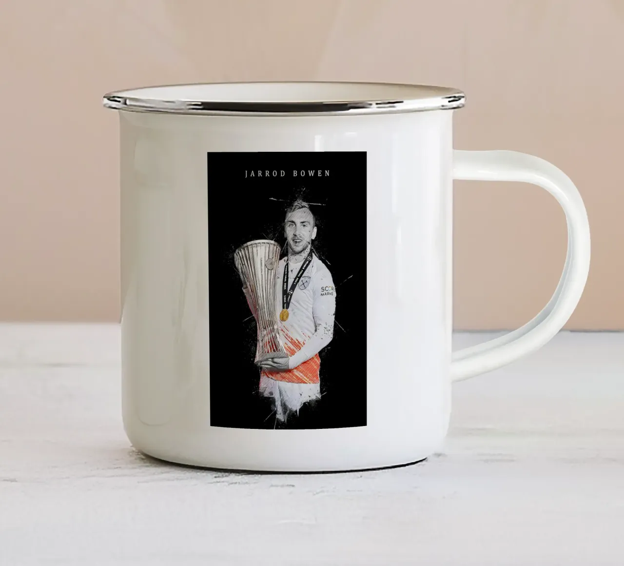 Jarrod Bowen tazza in smalto da tenten