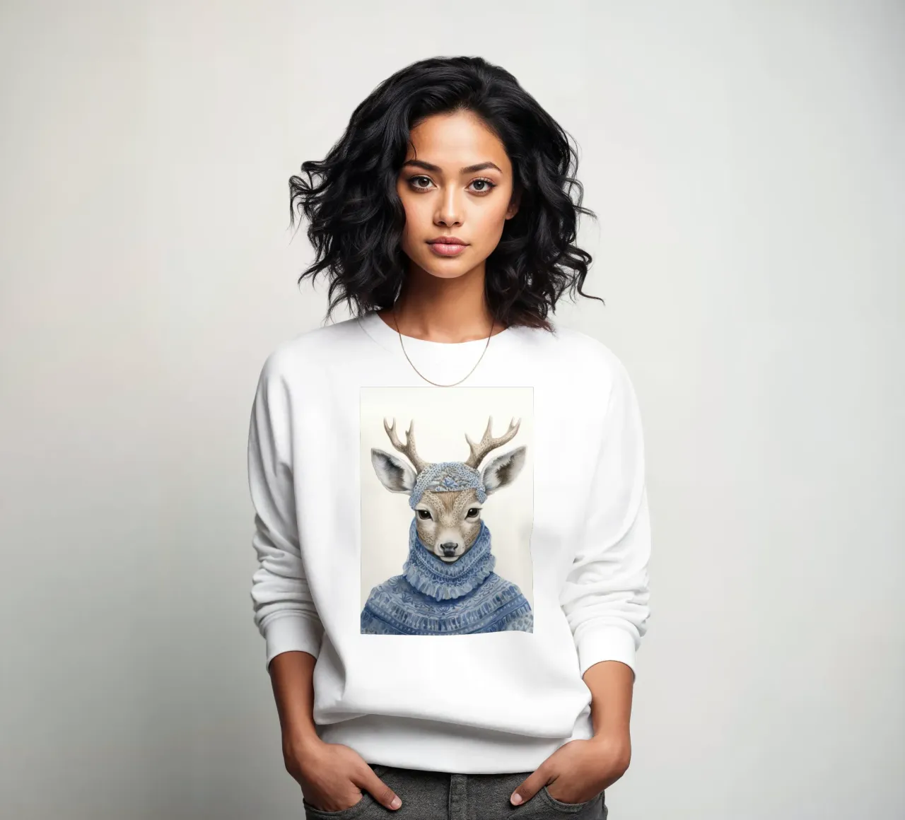 Carino il cervo con il maglione felpa da IamHomeStudio
