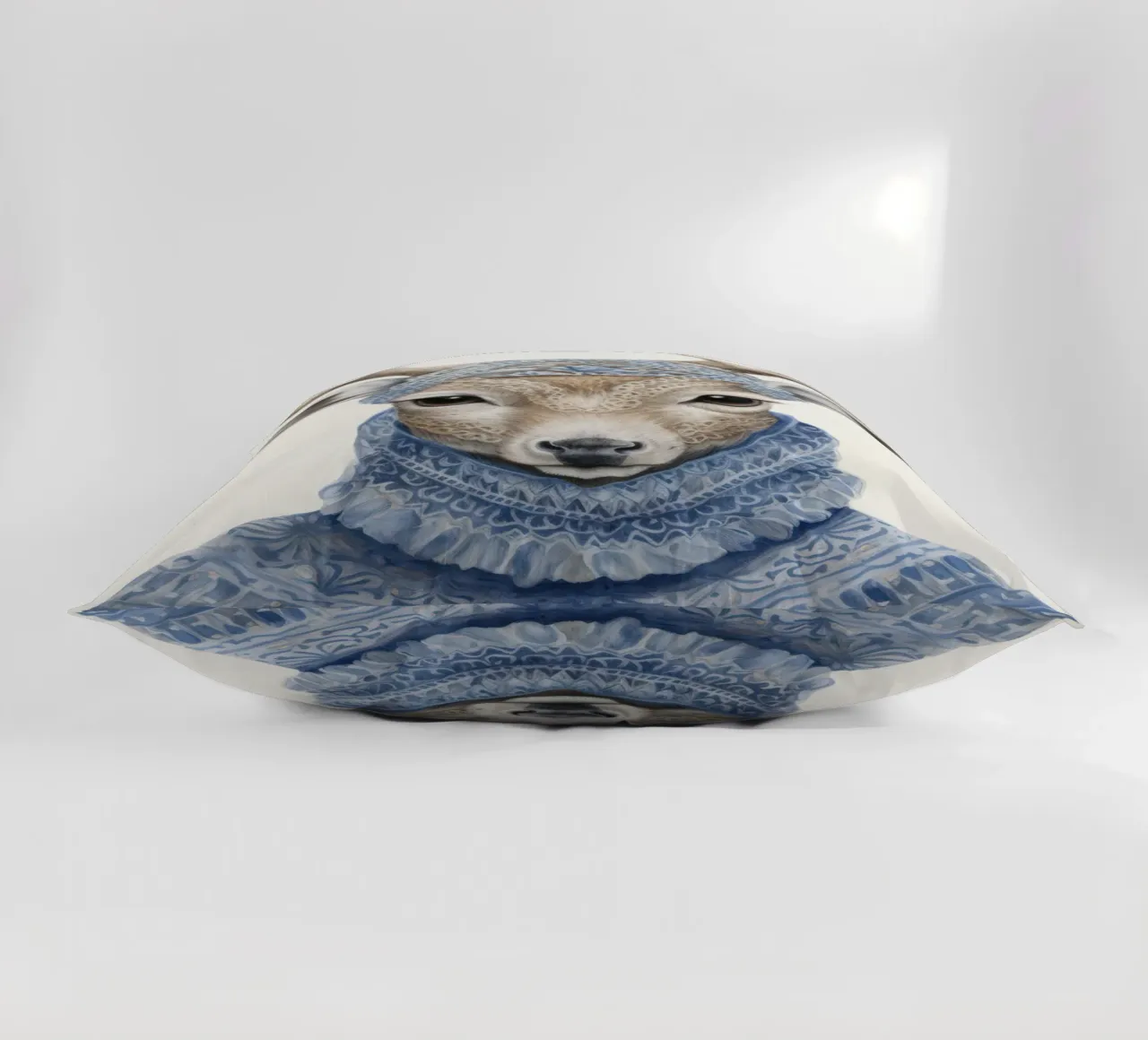 Cute Deer in Sweater decorative cushion by IamHomeStudio