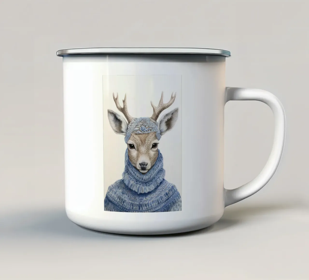 Carino il cervo con il maglione tazza in smalto da IamHomeStudio