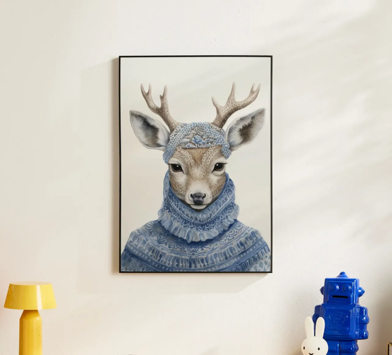 Cute Deer in Sweater alu-dibond by IamHomeStudio