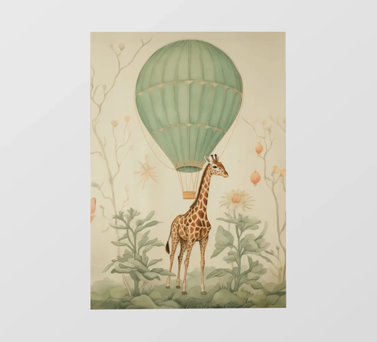 Giraffa con mongolfiera telo in pvc da IamHomeStudio