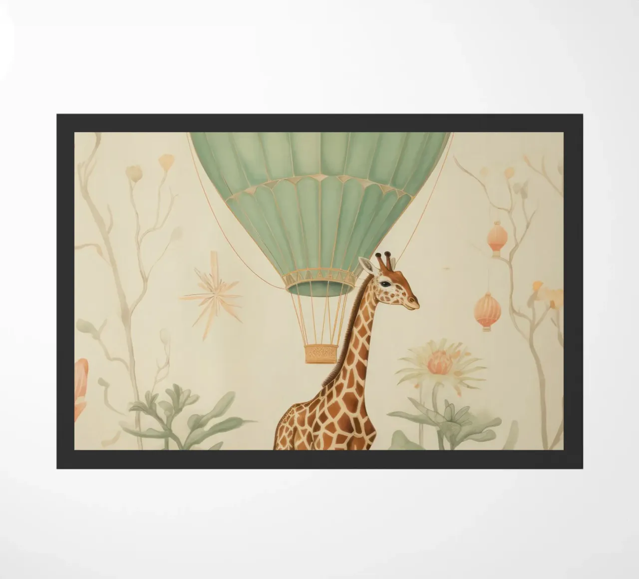 Giraffa con mongolfiera zerbino da IamHomeStudio