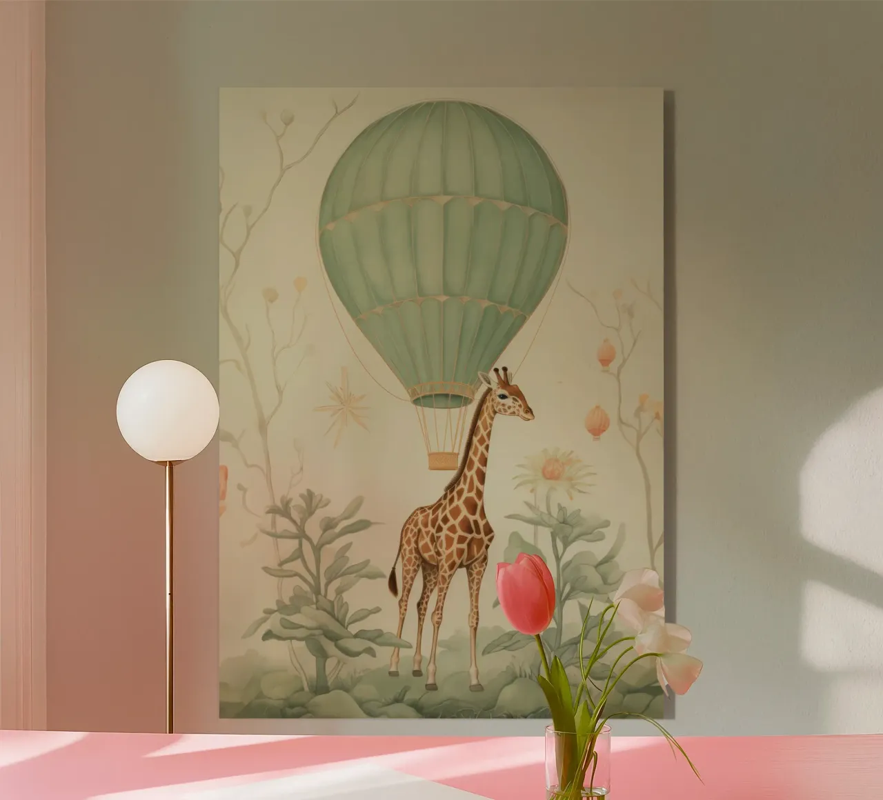 Giraffa con mongolfiera plexiglass da IamHomeStudio