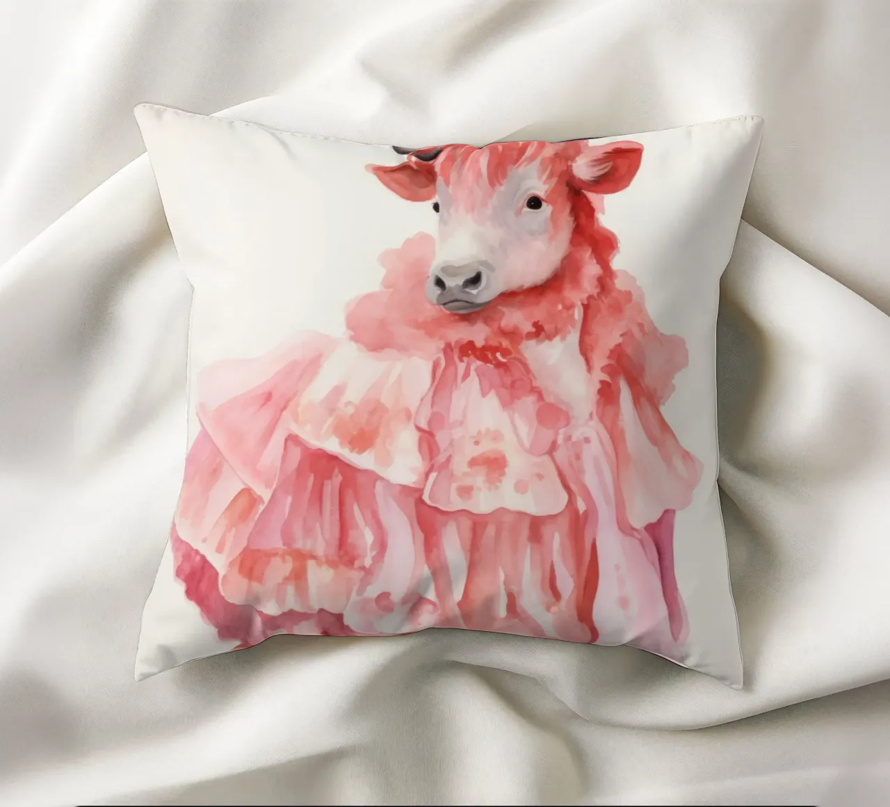 Mucca in rosa cuscino da IamHomeStudio