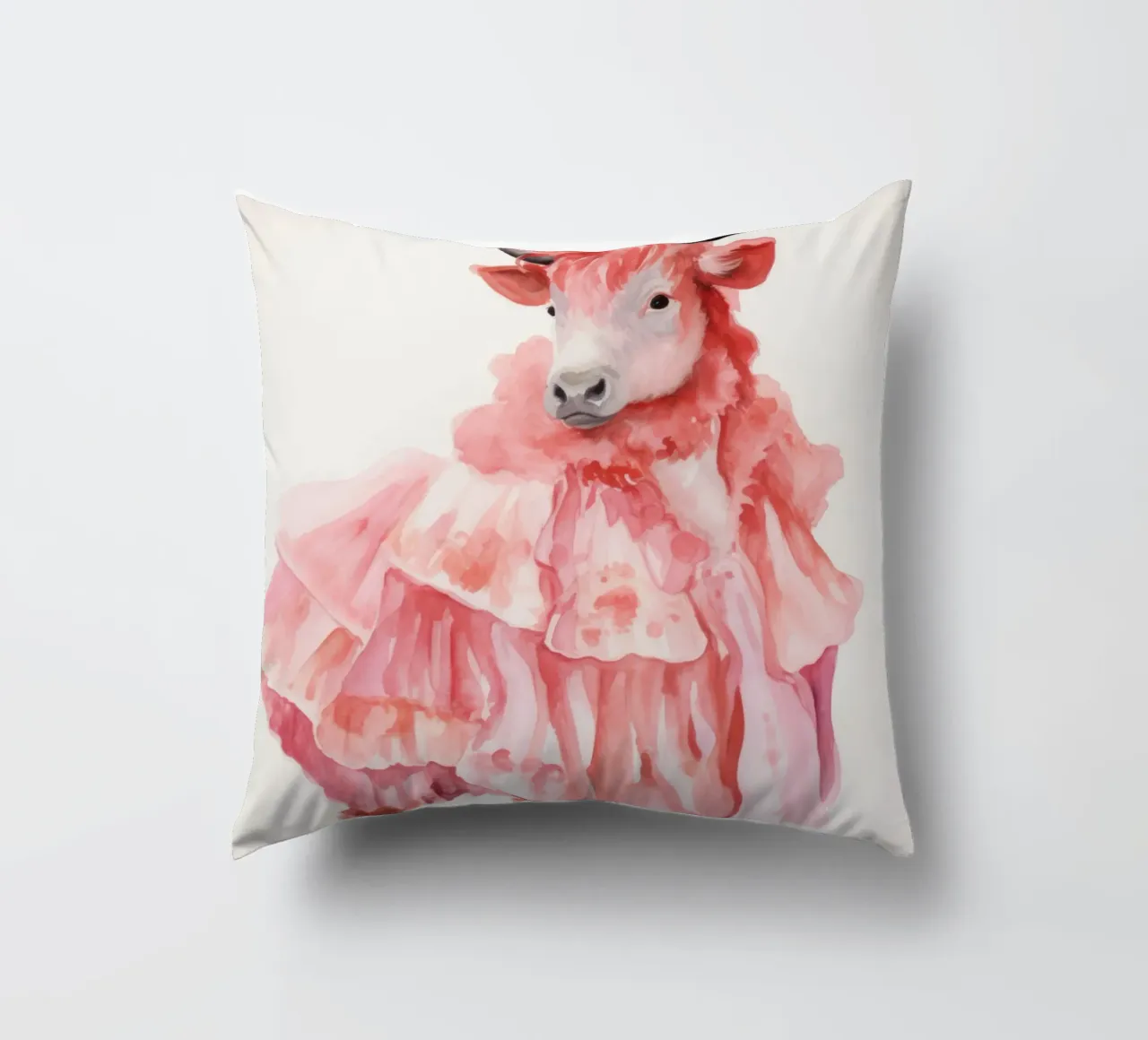 Mucca in rosa cuscino da IamHomeStudio