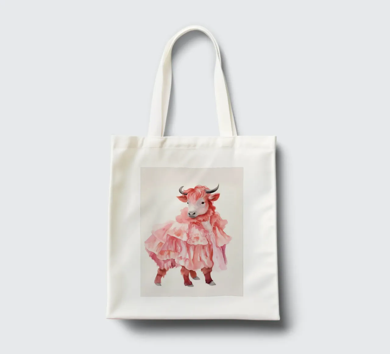 Mucca in rosa borsa in juta da IamHomeStudio