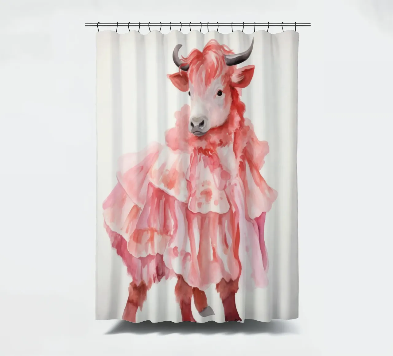 Mucca in rosa tenda da doccia da IamHomeStudio