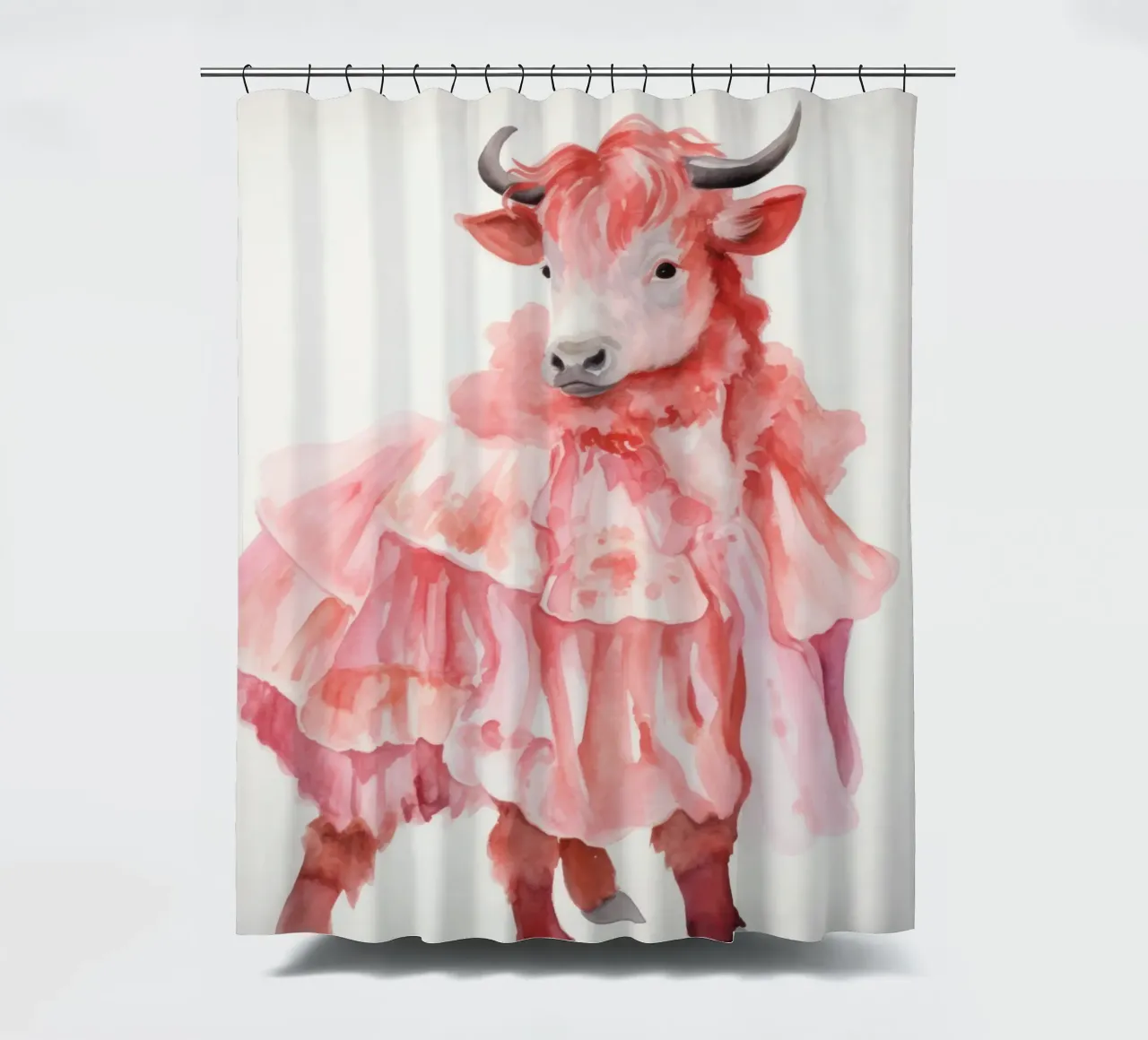 Mucca in rosa tenda da doccia da IamHomeStudio