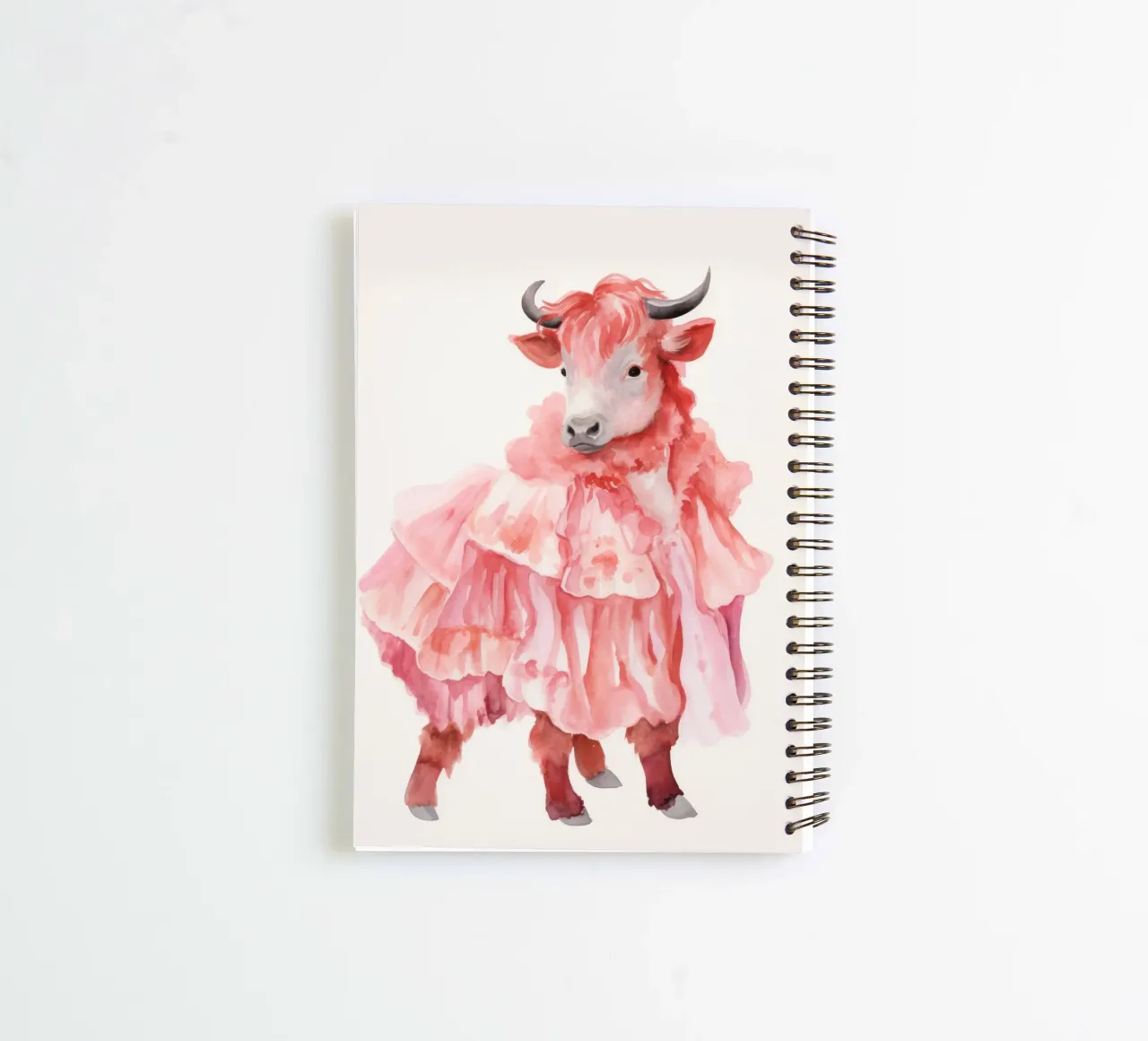 Mucca in rosa diario ad anelli da IamHomeStudio