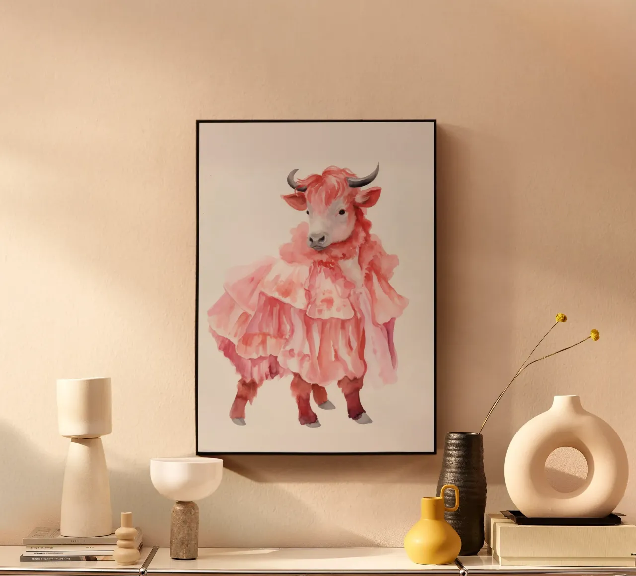 Mucca in rosa plexiglass da IamHomeStudio