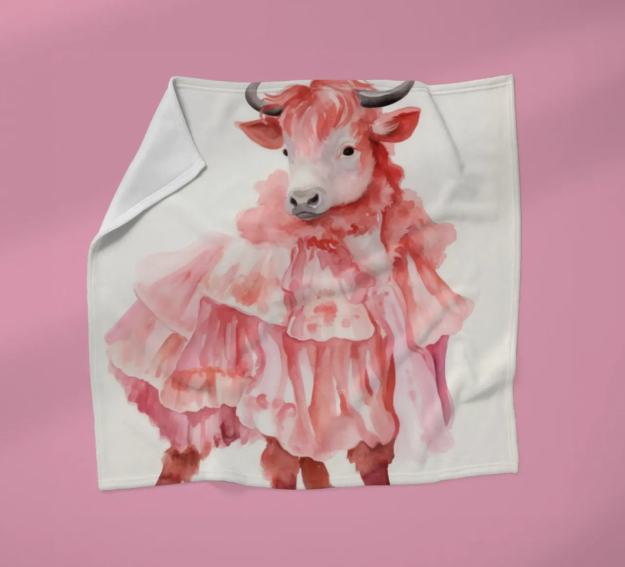 Mucca in rosa coperta in pile da IamHomeStudio