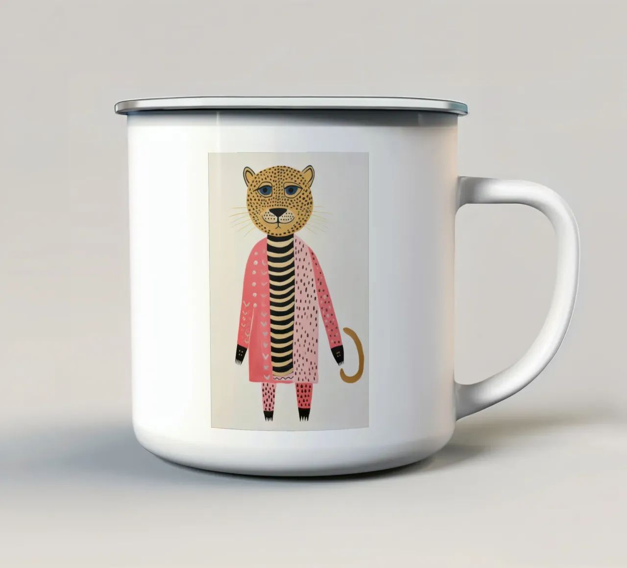 Leopardo carino tazza in smalto da IamHomeStudio