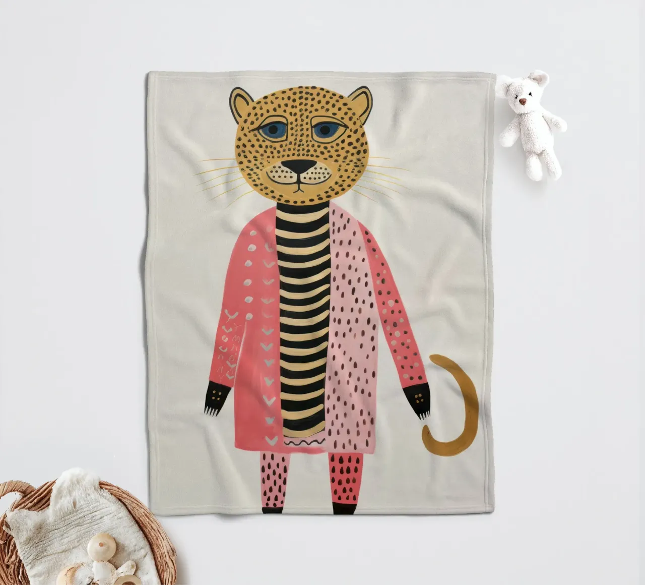Niedlicher Leopard Fleecedecke von IamHomeStudio