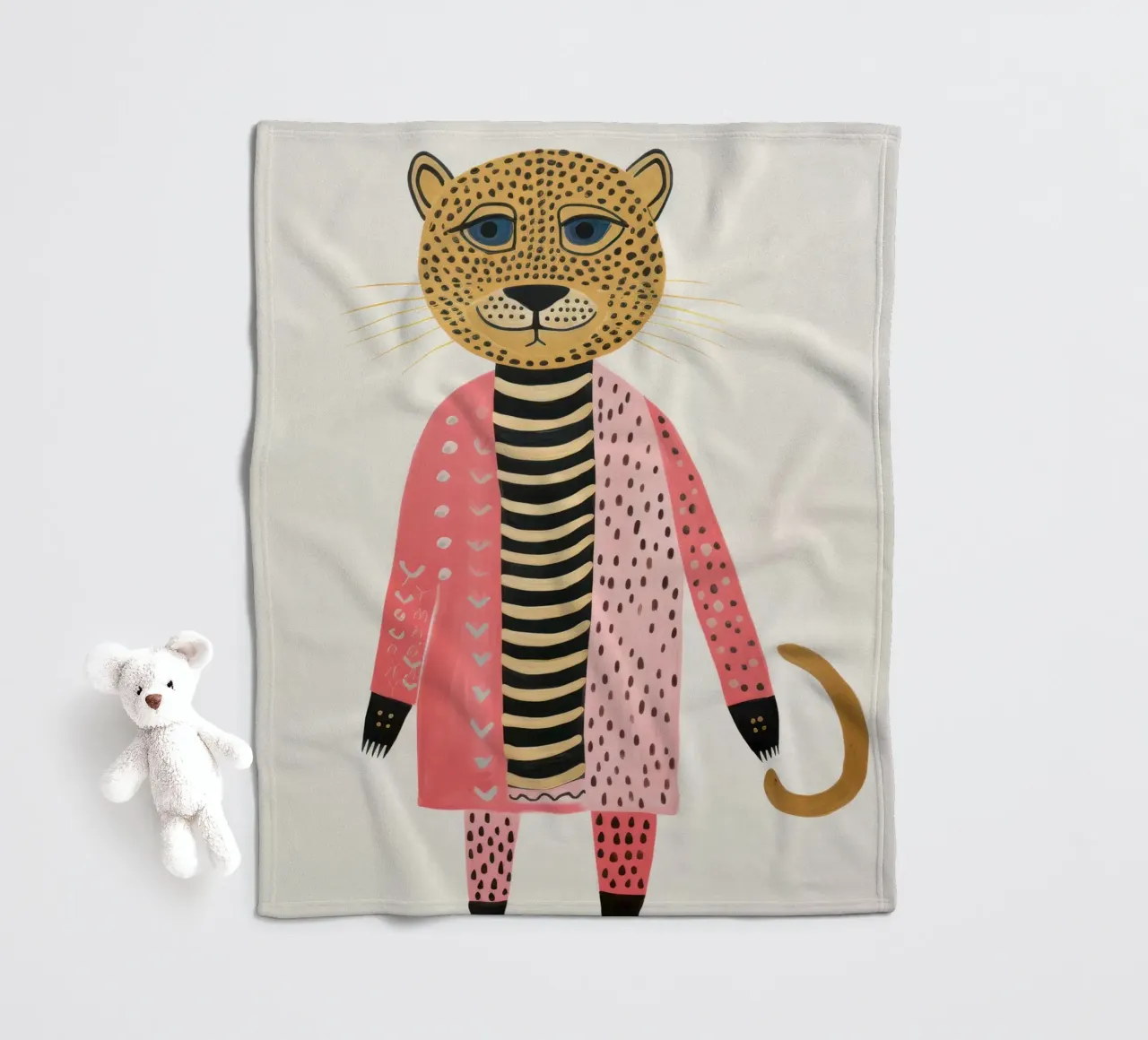 Niedlicher Leopard Fleecedecke von IamHomeStudio