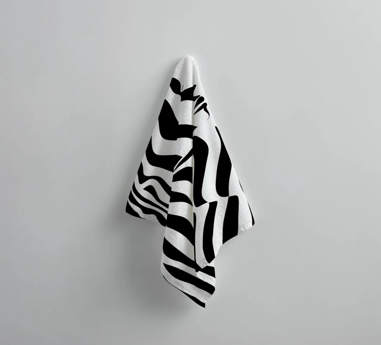 Abstract portrait of a woman with zebra stripes towel by Autofocus