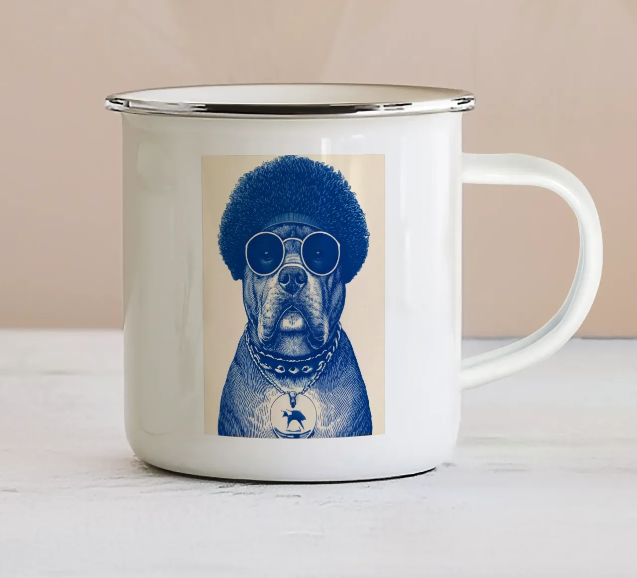 Afro Bouledogue tazza in smalto da tylerstudio