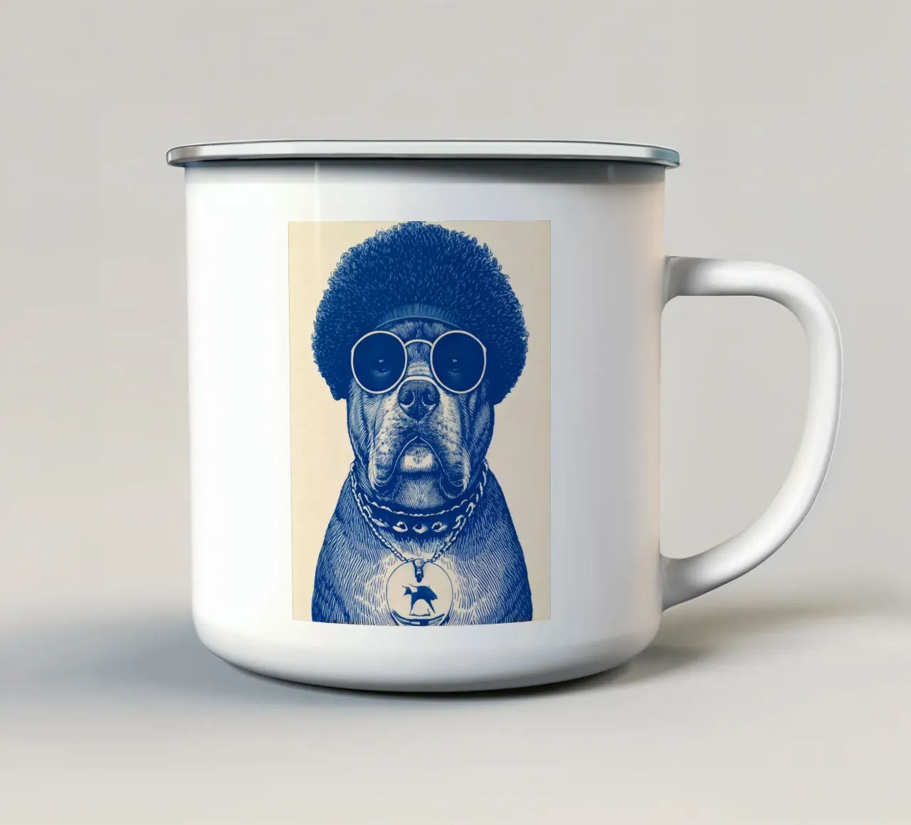 Afro Bouledogue tazza in smalto da tylerstudio