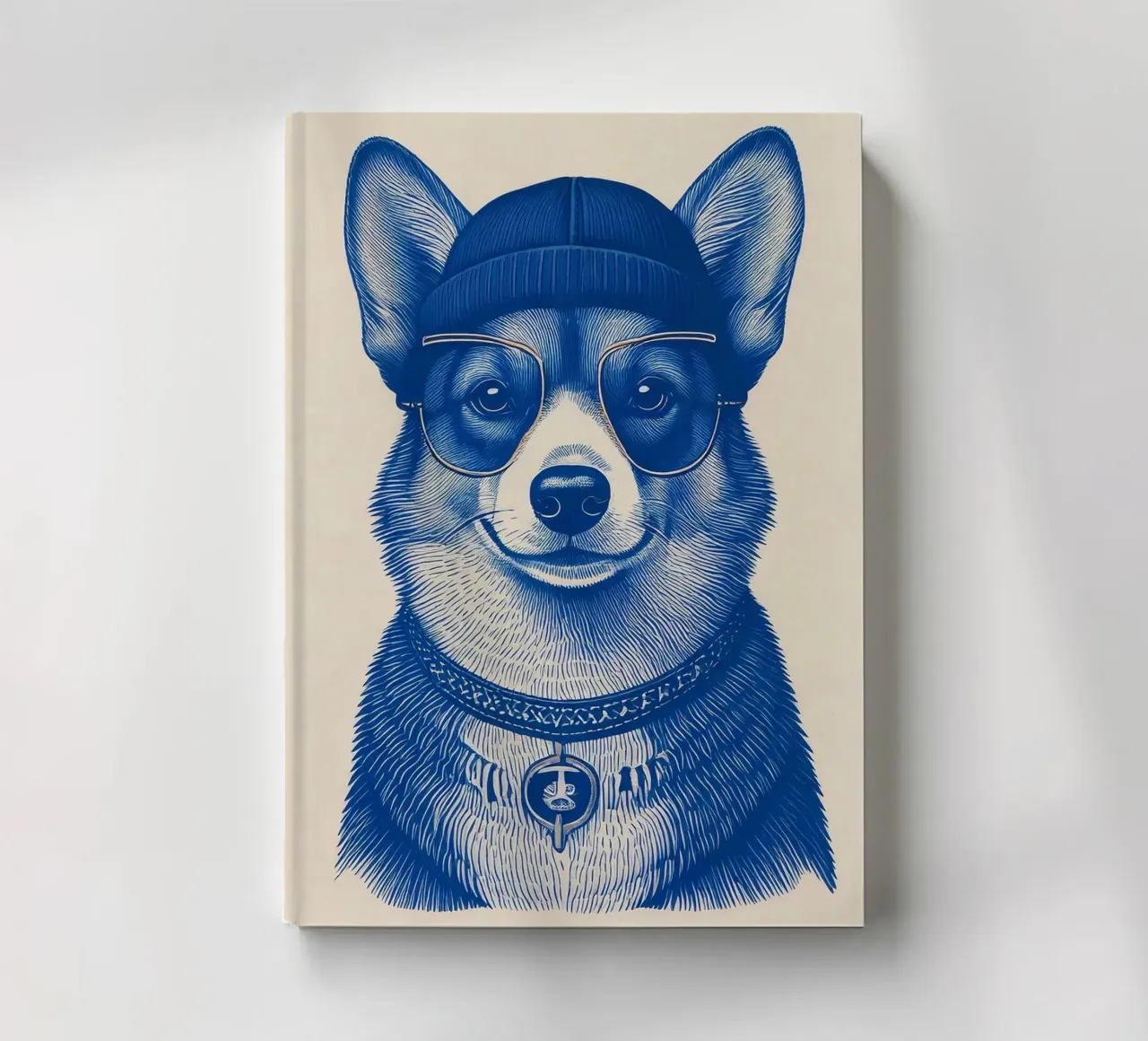 Blue Corgi notebook by tylerstudio