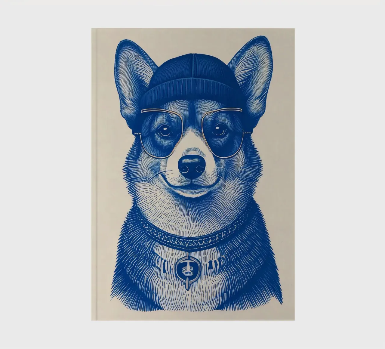Blue Corgi notebook by tylerstudio