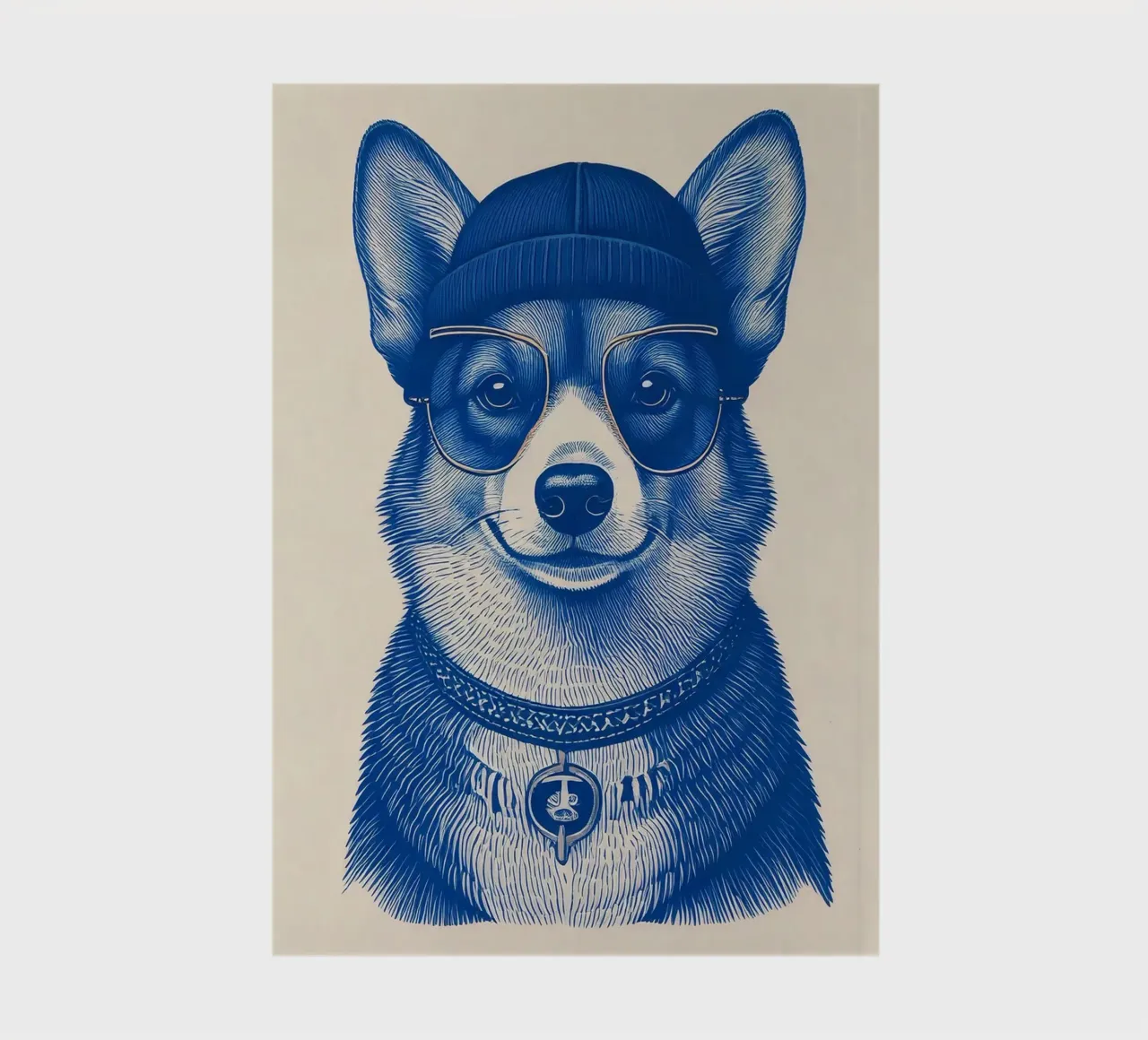 Blue Corgi notebook by tylerstudio