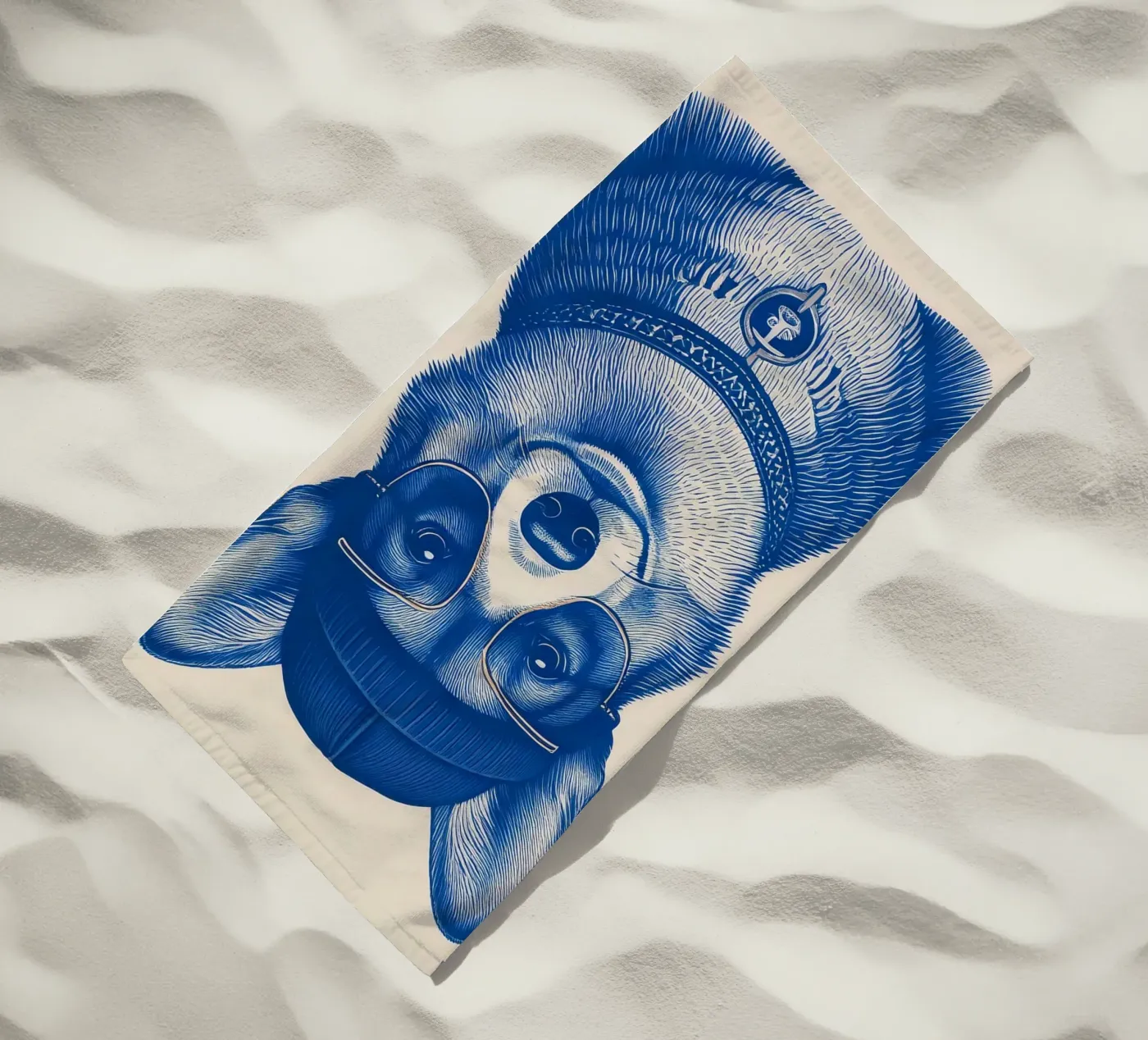 Blue Corgi telo mare da tylerstudio