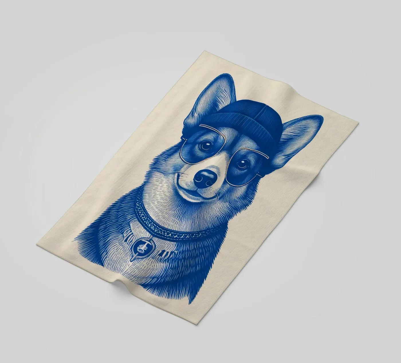 Blue Corgi telo mare da tylerstudio