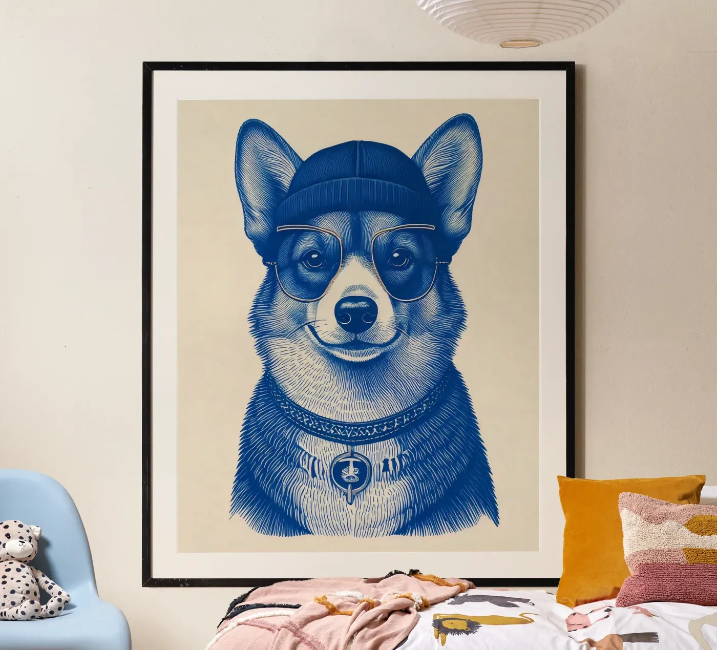 Blue Corgi poster by tylerstudio