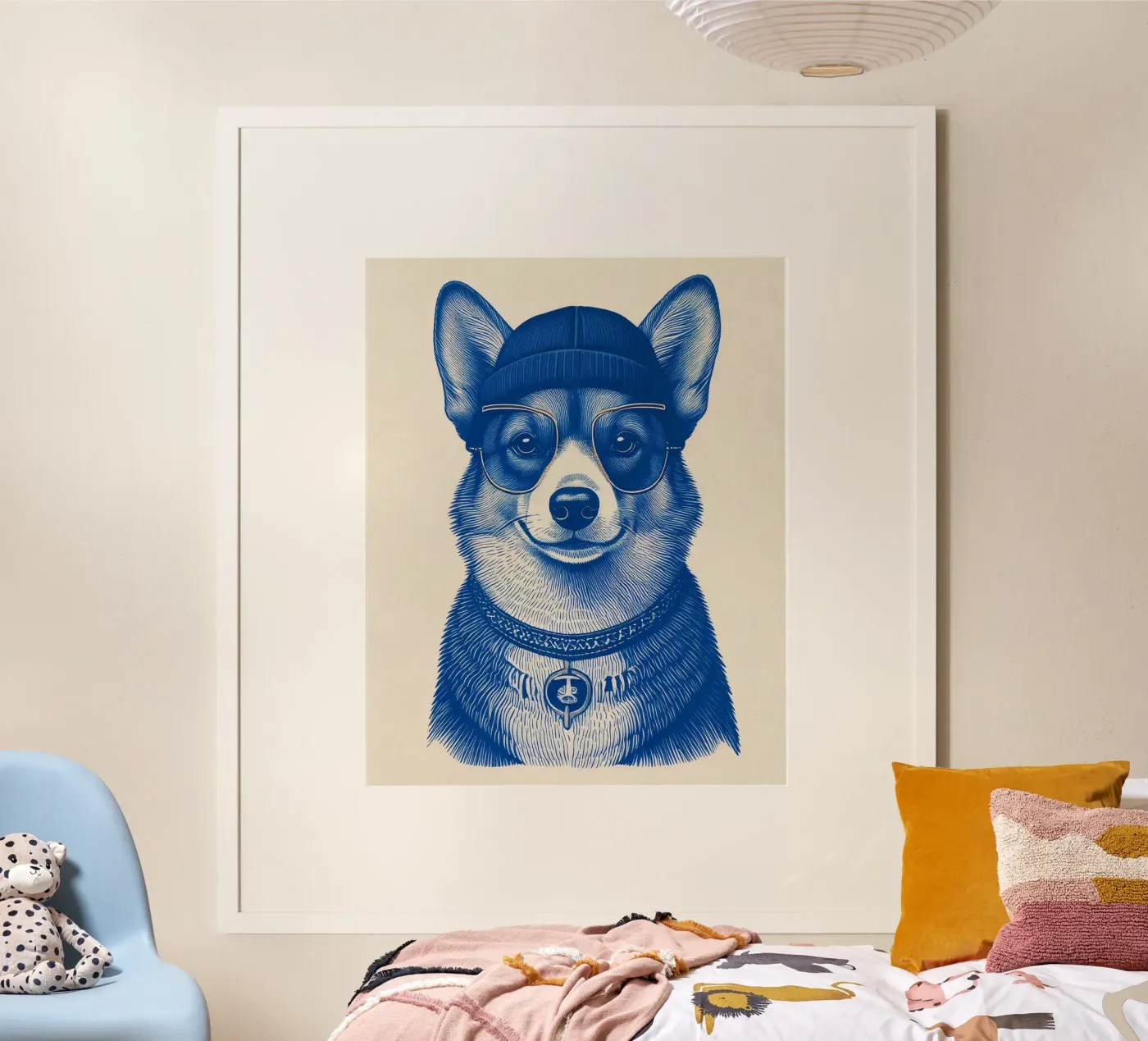 Blue Corgi poster by tylerstudio