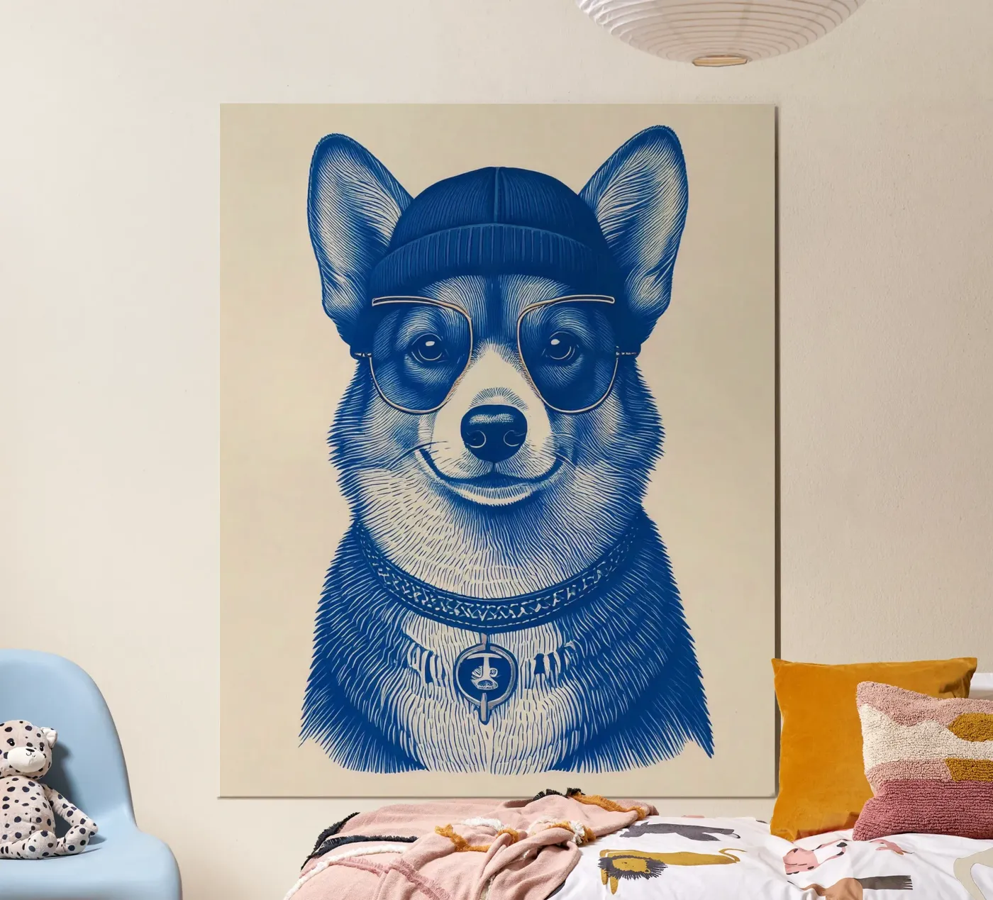 Blue Corgi poster by tylerstudio