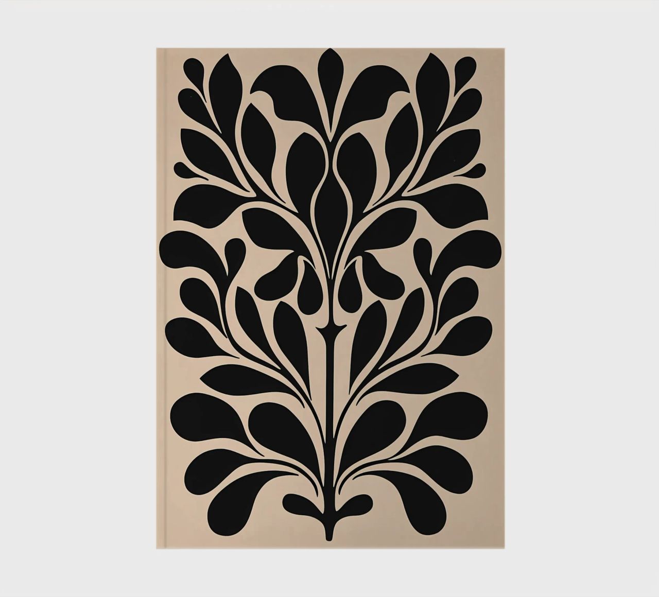 Mid Century Beige Schwarz Botanisch Notizbuch von Olga Wildrose