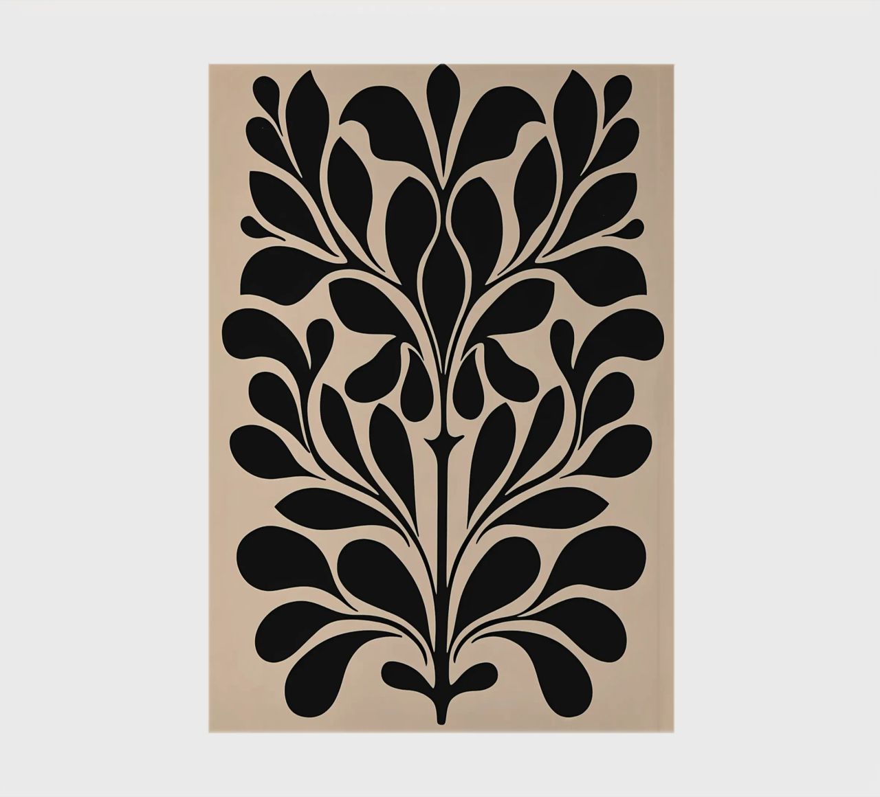 Mid Century Beige Schwarz Botanisch Notizbuch von Olga Wildrose