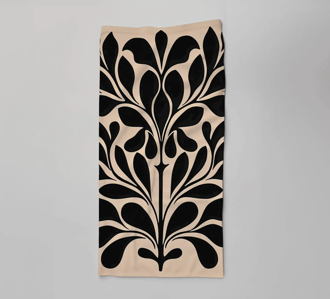 Metà secolo Beige Nero Botanico asciugamano da bagno da IamHomeStudio
