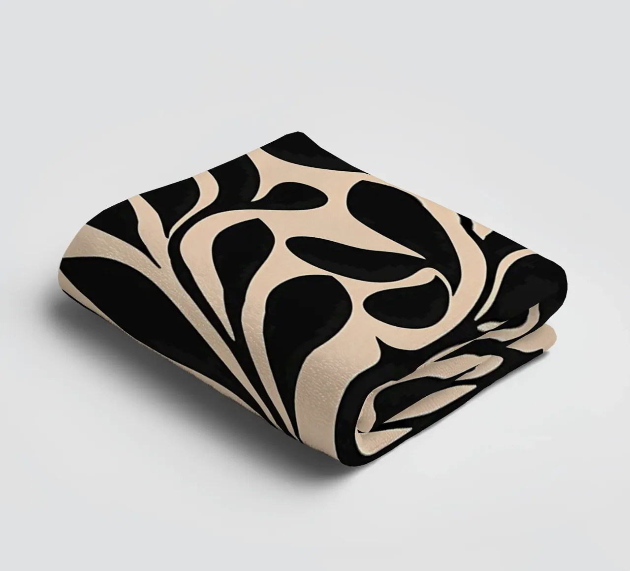 Metà secolo Beige Nero Botanico asciugamano da bagno da IamHomeStudio