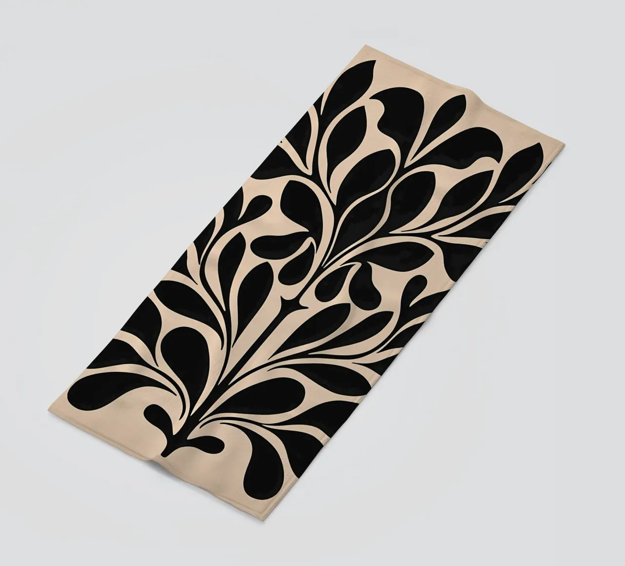 Metà secolo Beige Nero Botanico telo mare da IamHomeStudio
