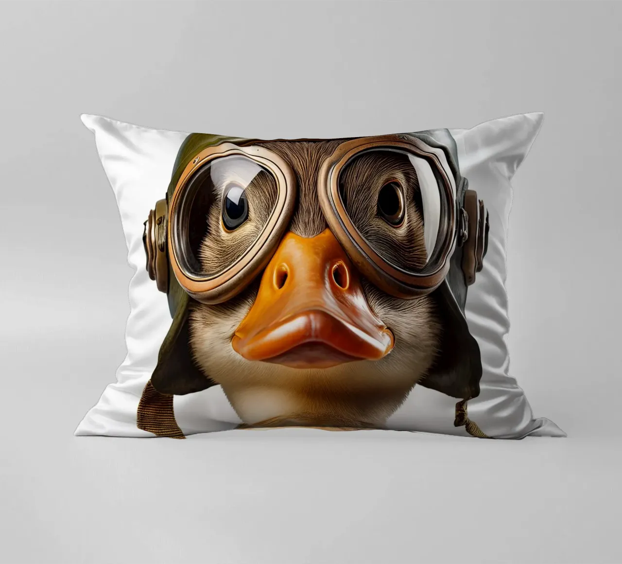 Anatra audace con casco da parete - decorazione unica e giocosa cuscino da FlexiDesignsByK